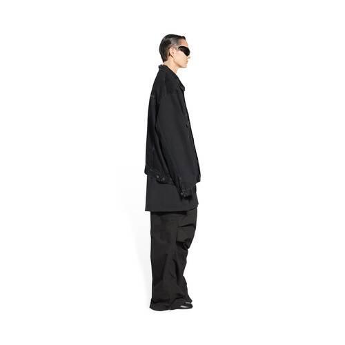 Men's 3b Sports Icon Large Fit Jacket in Black | Balenciaga US