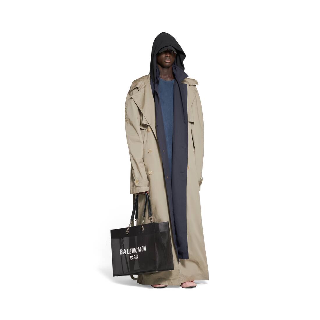 BALENCIAGA Wool and cottonblend trench coat  NETAPORTER