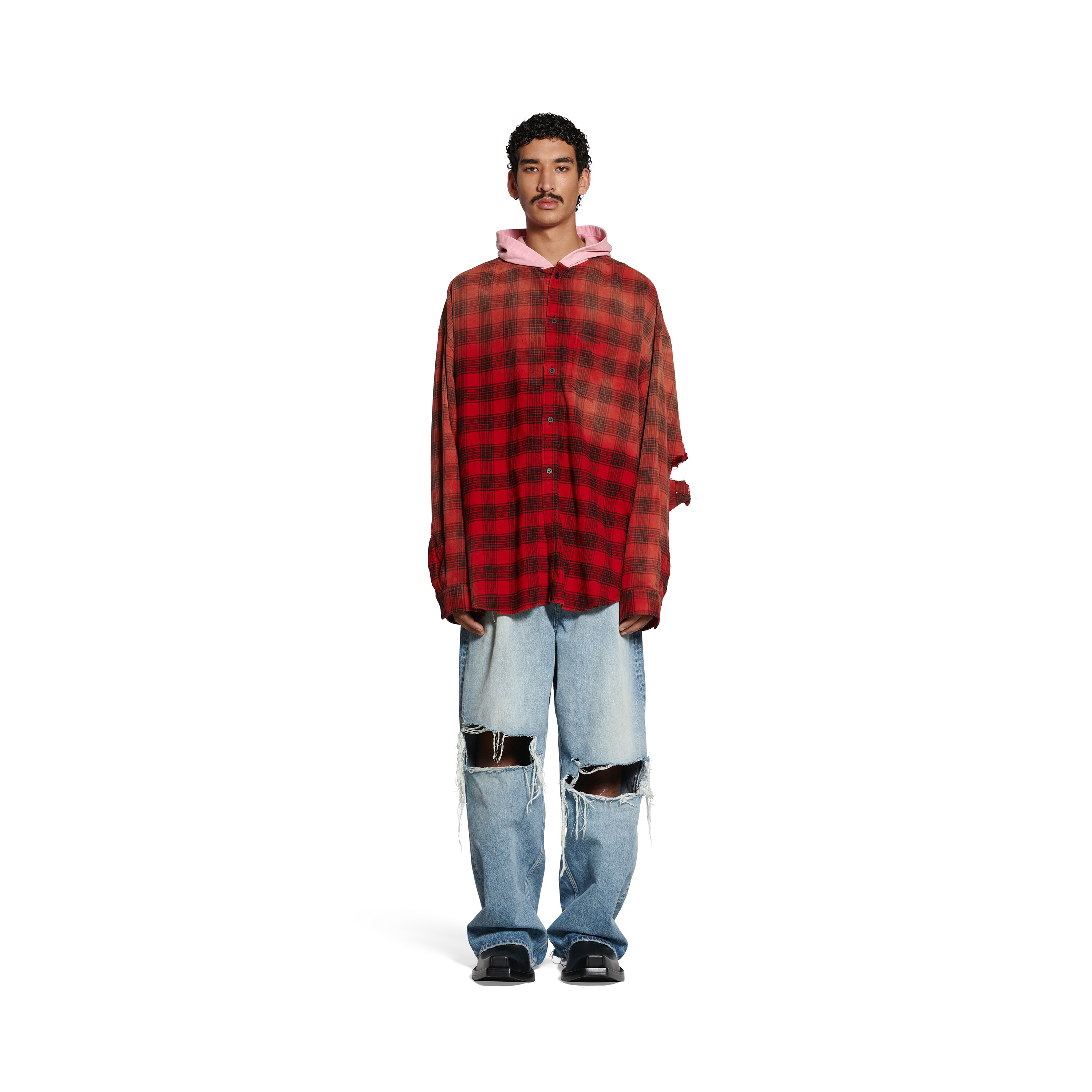 Destroyed Super Large Baggy Pants in Blue | Balenciaga US