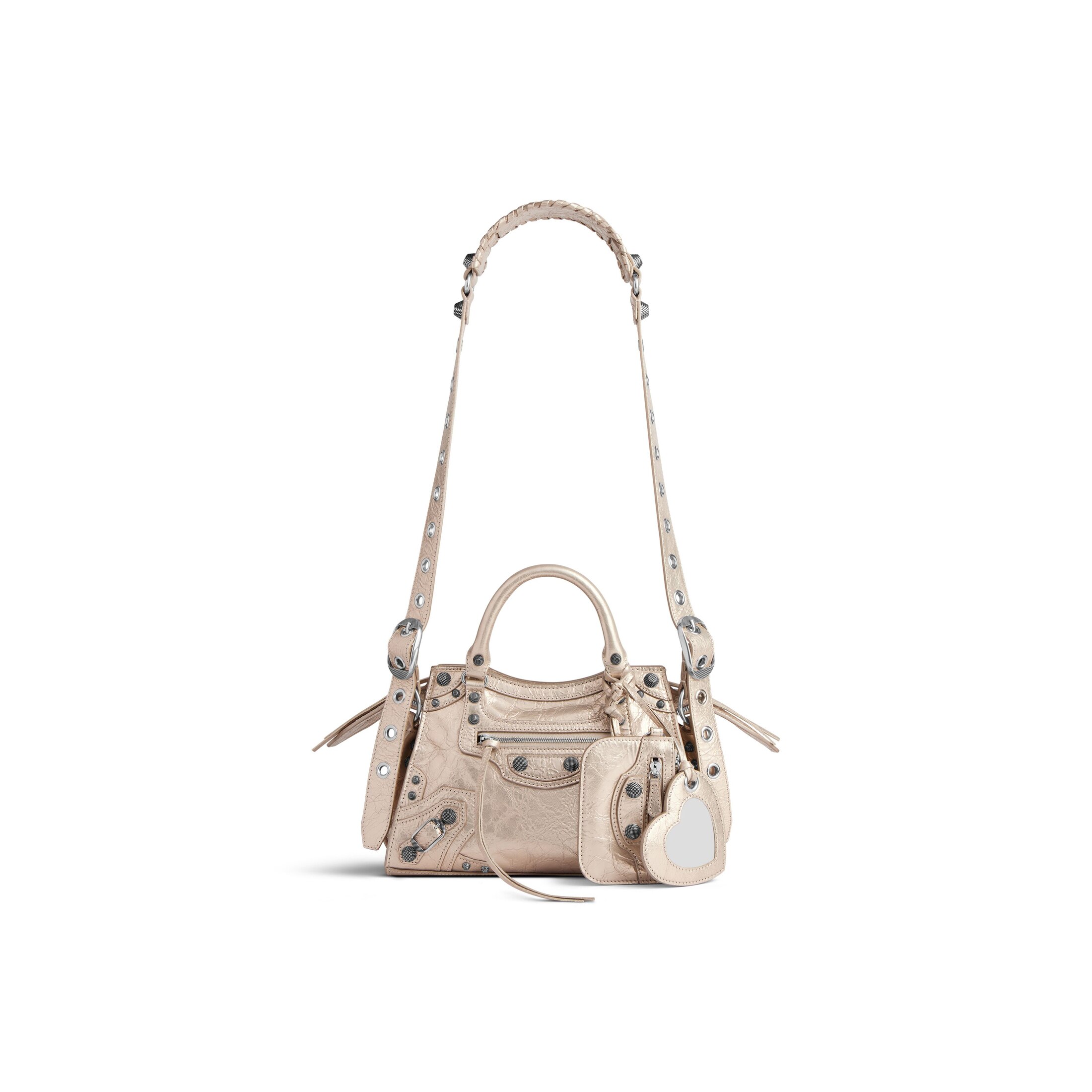 Balenciaga Neo Cagole XS Handbag Metallized - Beige - Women's - Lambskin