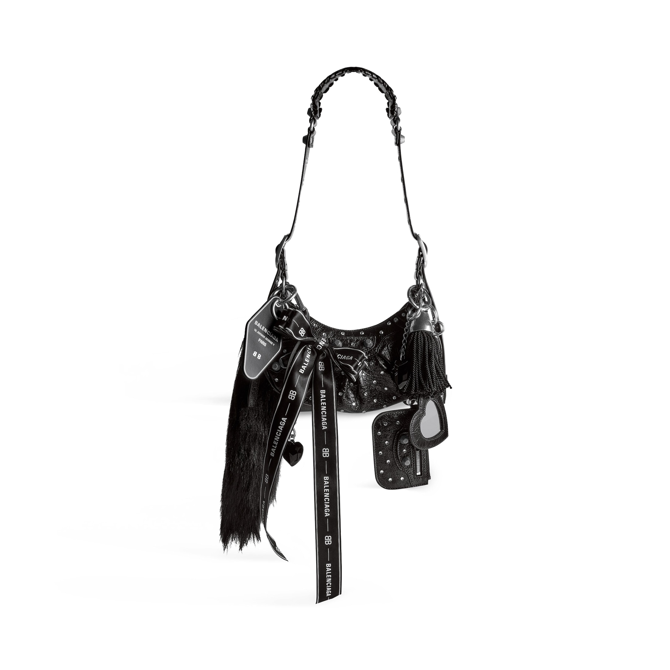 Balenciaga Le Cagole Collector XS Shoulder Bag With Rhinestones - Black - Woman - Lambskin, Modacrylic, Calfskin, Polyamide, Polyester