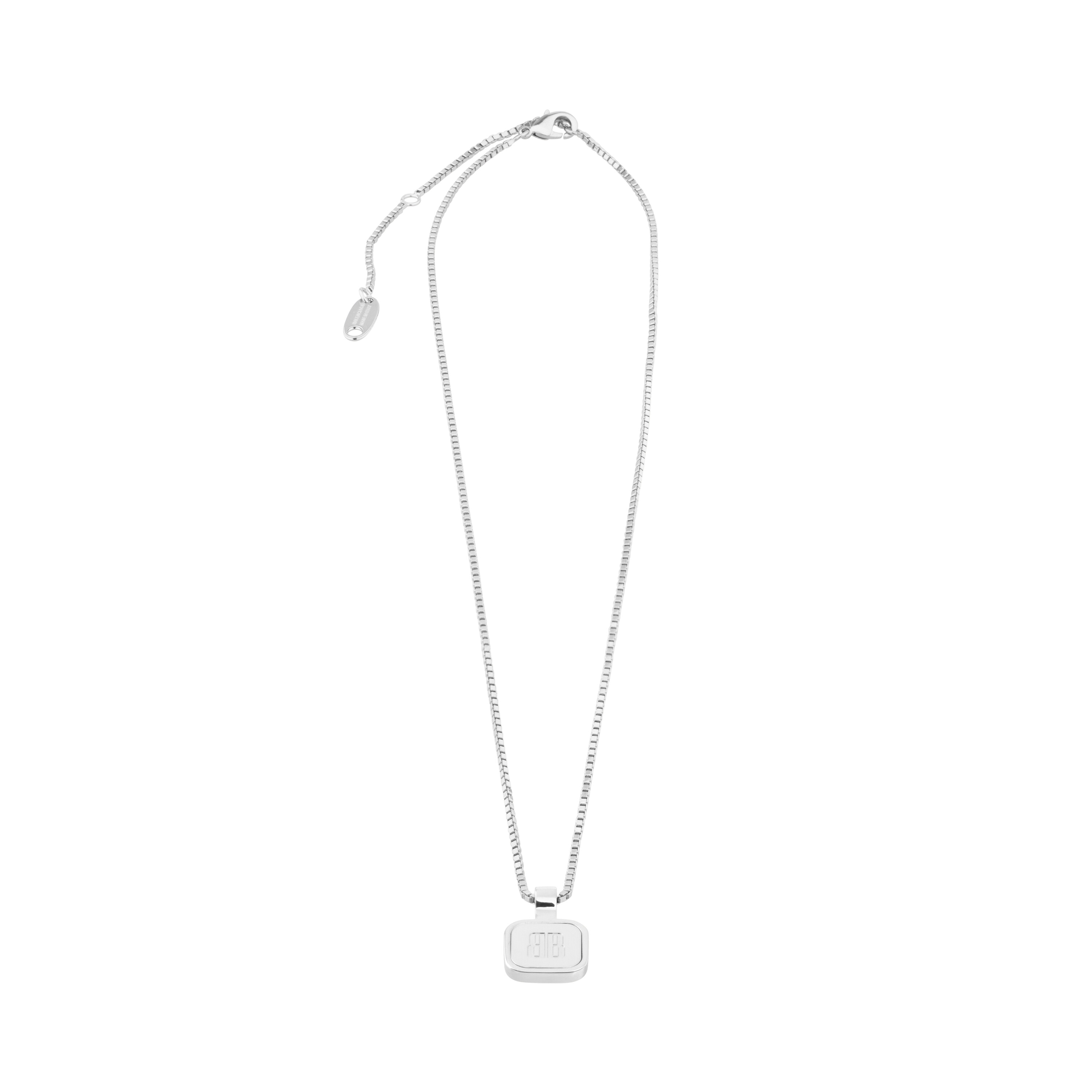 Nano Square Long Necklace in Silver | Balenciaga US
