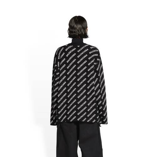 Women's Mini Allover Logo Cardigan in Black | Balenciaga US