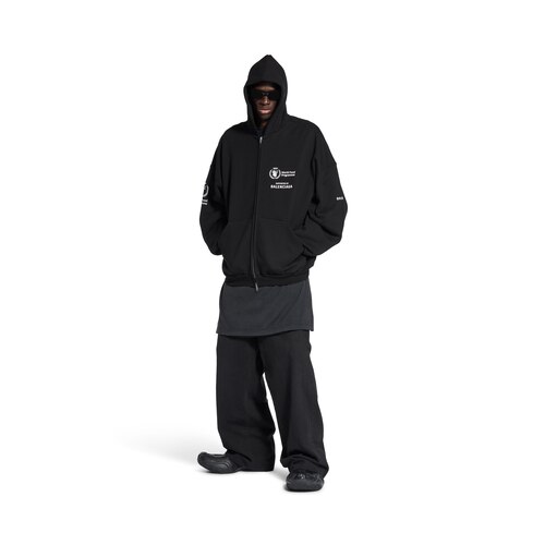 BALENCIAGA ブラック パーカー WFPサポート フェードブラック の メンズ Wfp アウターウェア ジップアップ