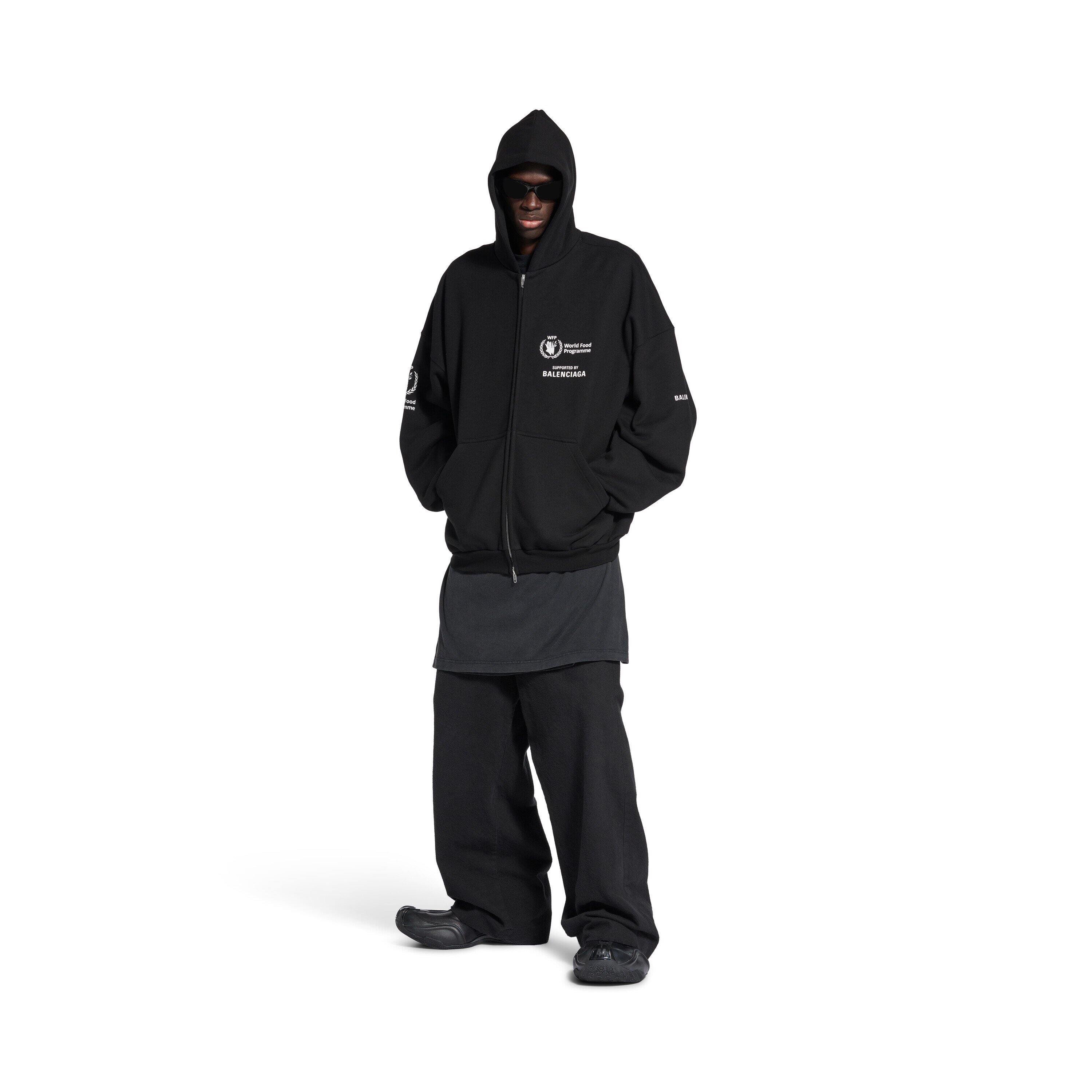 Men's Wfp Outerwear Zip-up Hoodie in Black/white