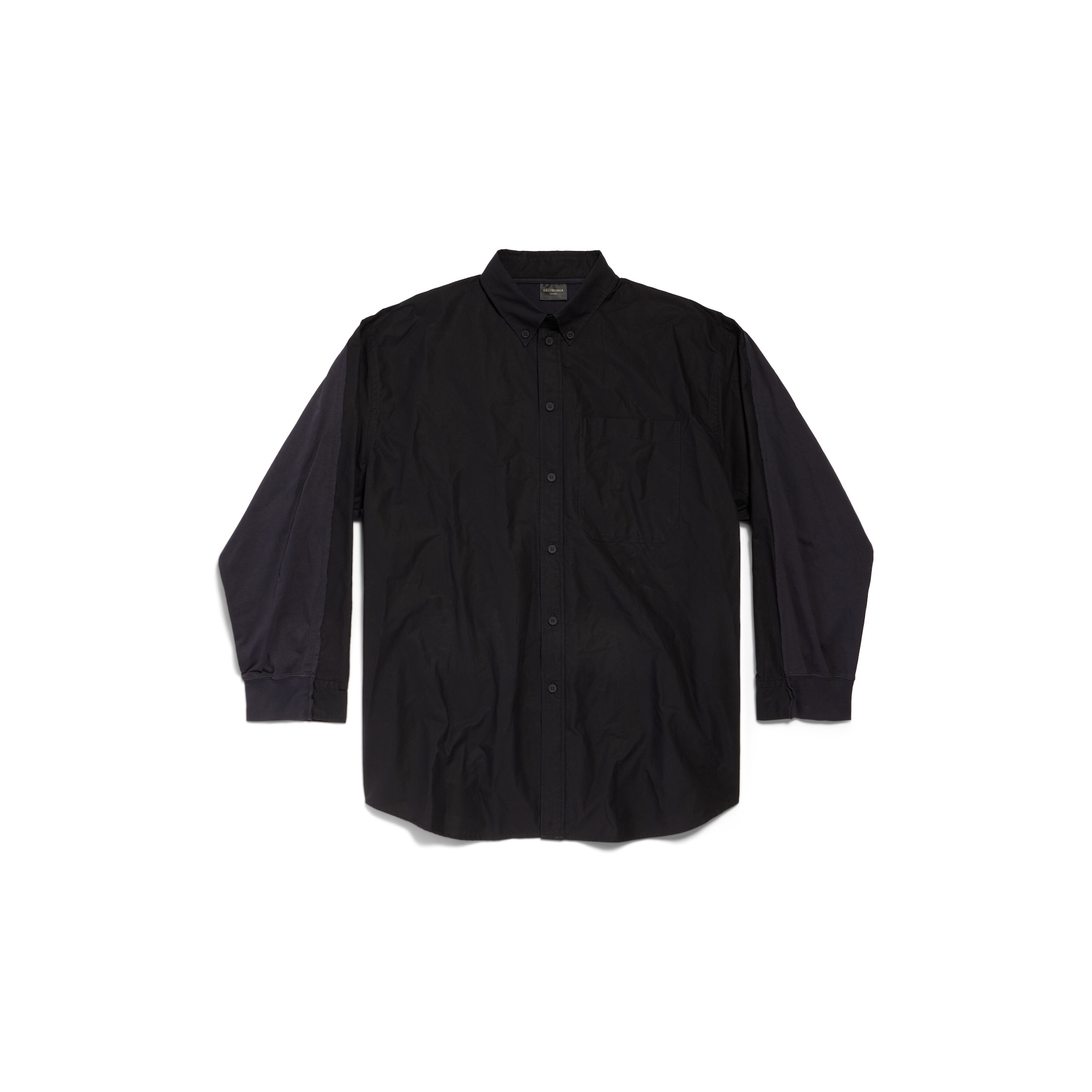 Balenciaga Stencil Type Hybrid Shirt Oversized - Black - Man - 2 - Cotton
