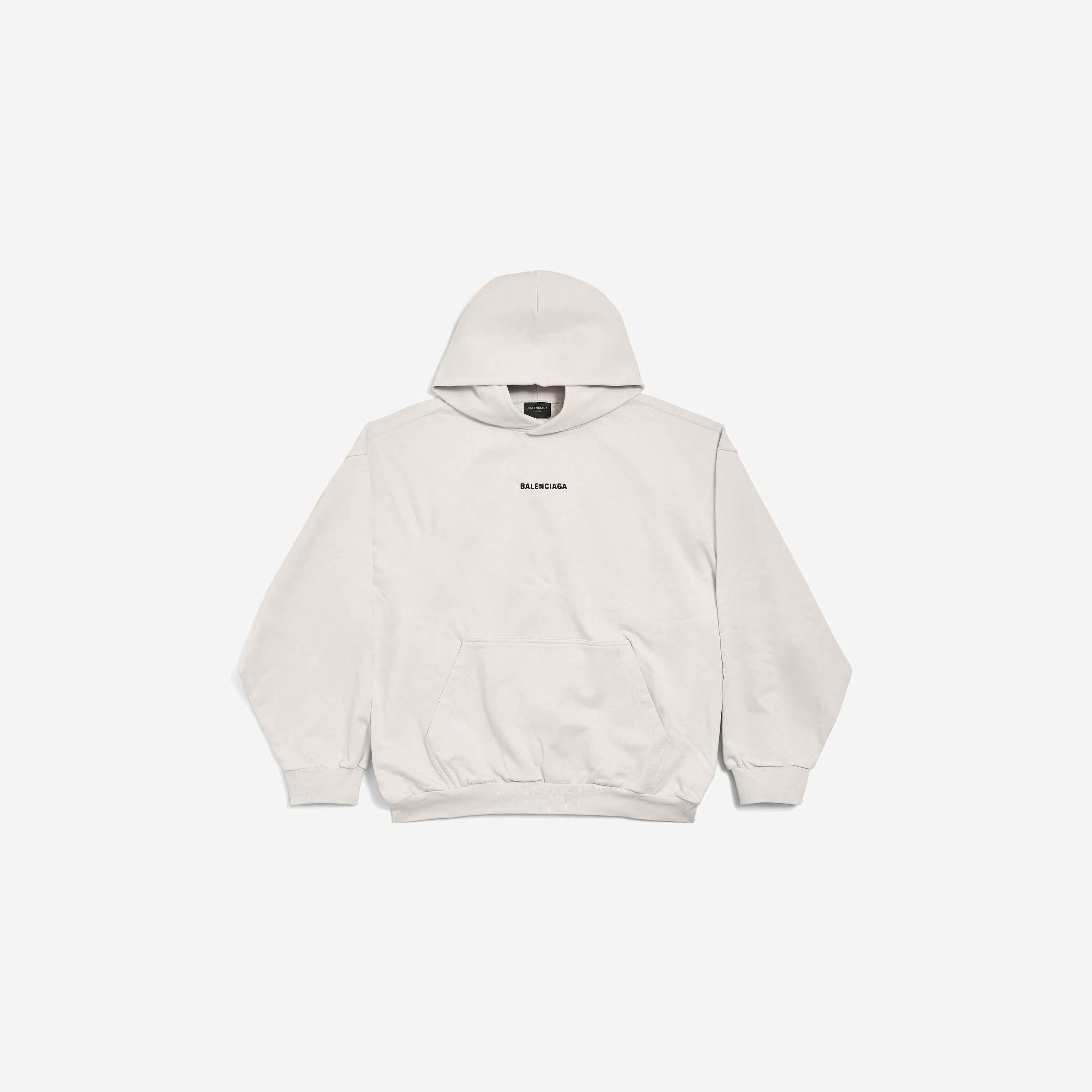 New Balenciaga Back Medium Fit Hoodie in Off White