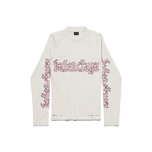 blackletter script合身长袖t恤