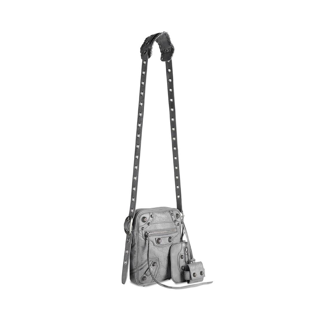 Balenciaga Le Cagole Crinkled-leather Cross-body Bag in Gray for