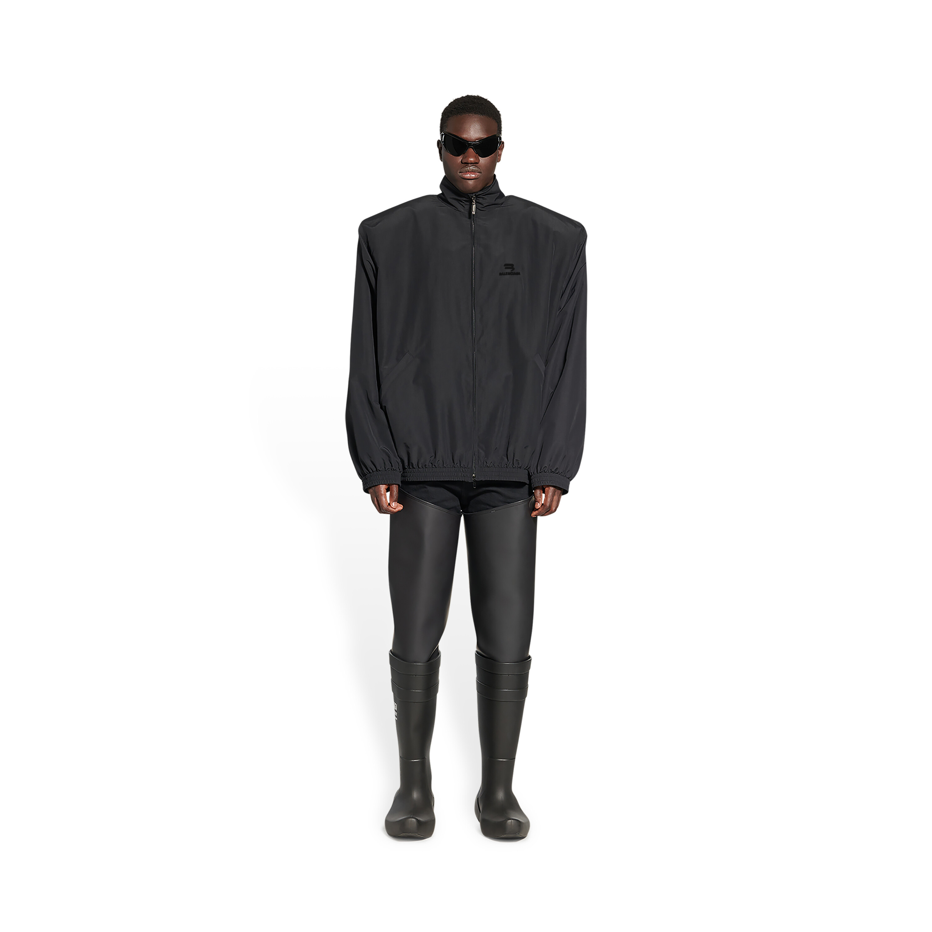 Women's Sporty B Oversized Tracksuit Jacket in Black | Balenciaga CA