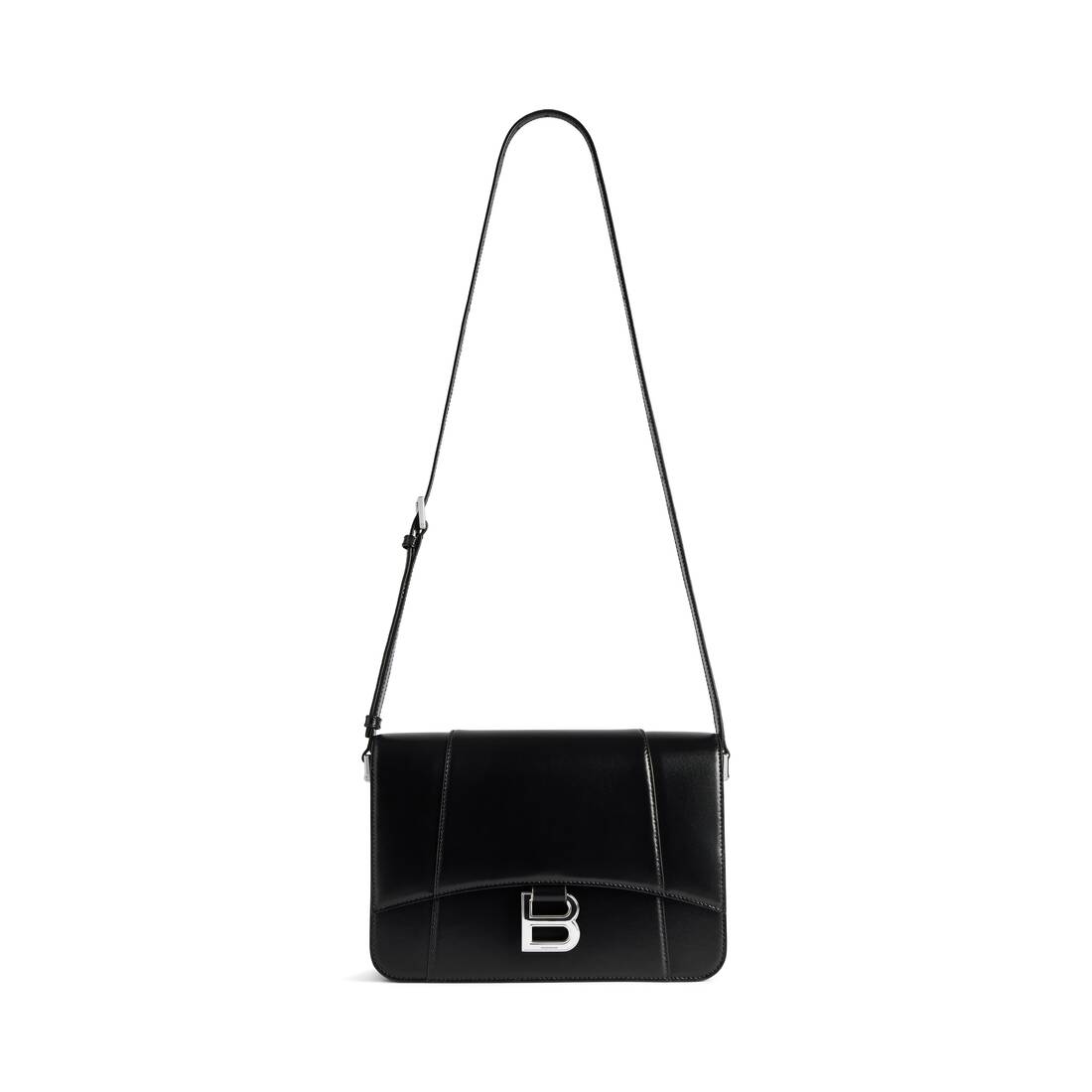 Women's Hourglass Flap Bag Medium in Black Balenciaga CA