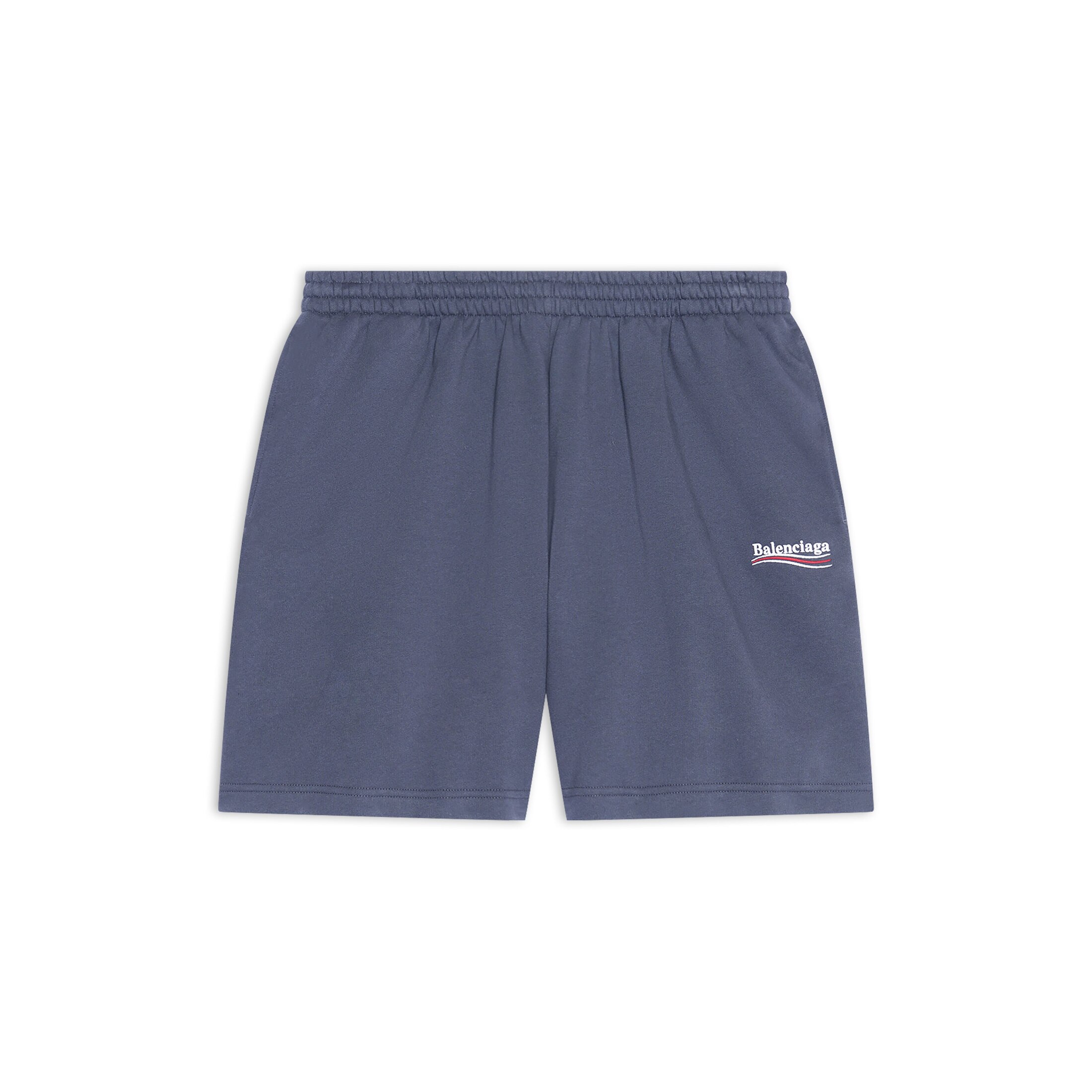Balenciaga Shorts Political Campaign Sweat - Grigio E Argento - Uomo - XL - Cotone