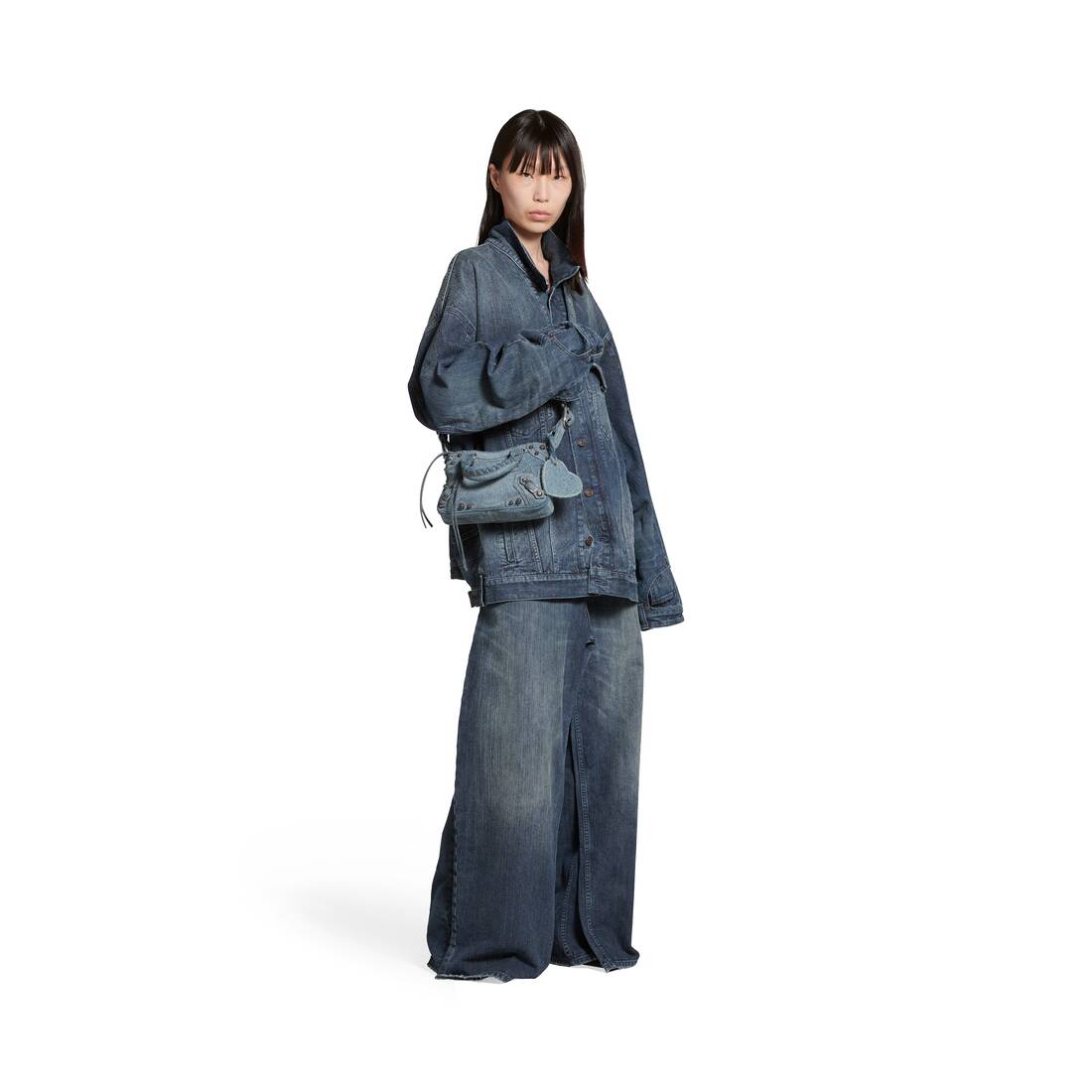 Women's Neo Cagole Small Tote Bag Girly Allover Denim in Blue