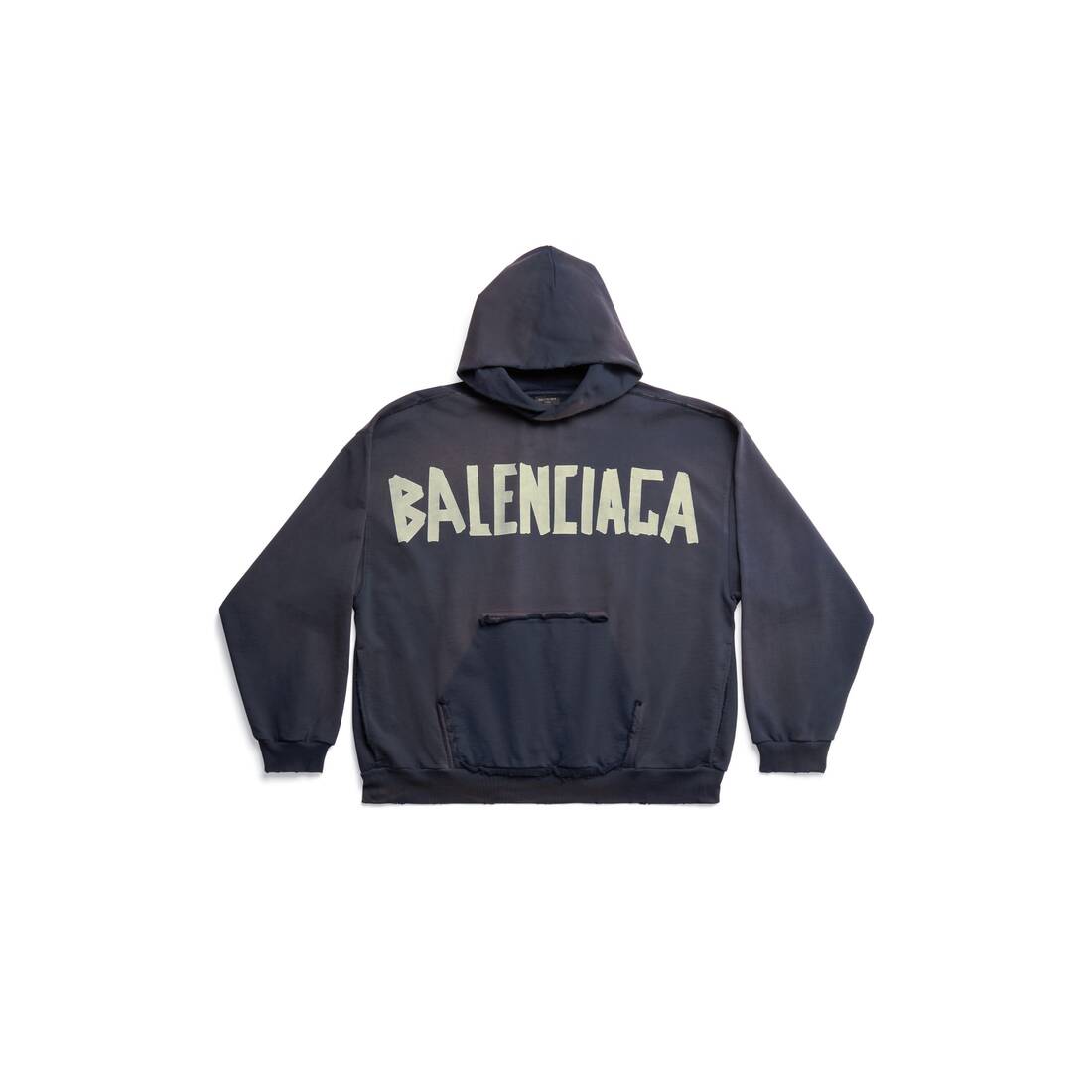 Type Ripped Pocket Hoodie Large Fit in Navy Blue Balenciaga NL