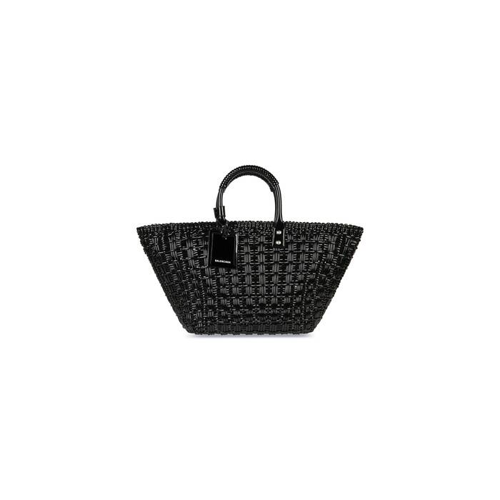 Women's Bistro Small Basket With Strap in Black | Balenciaga US