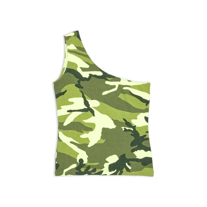 allover camo asymmetrisches tanktop