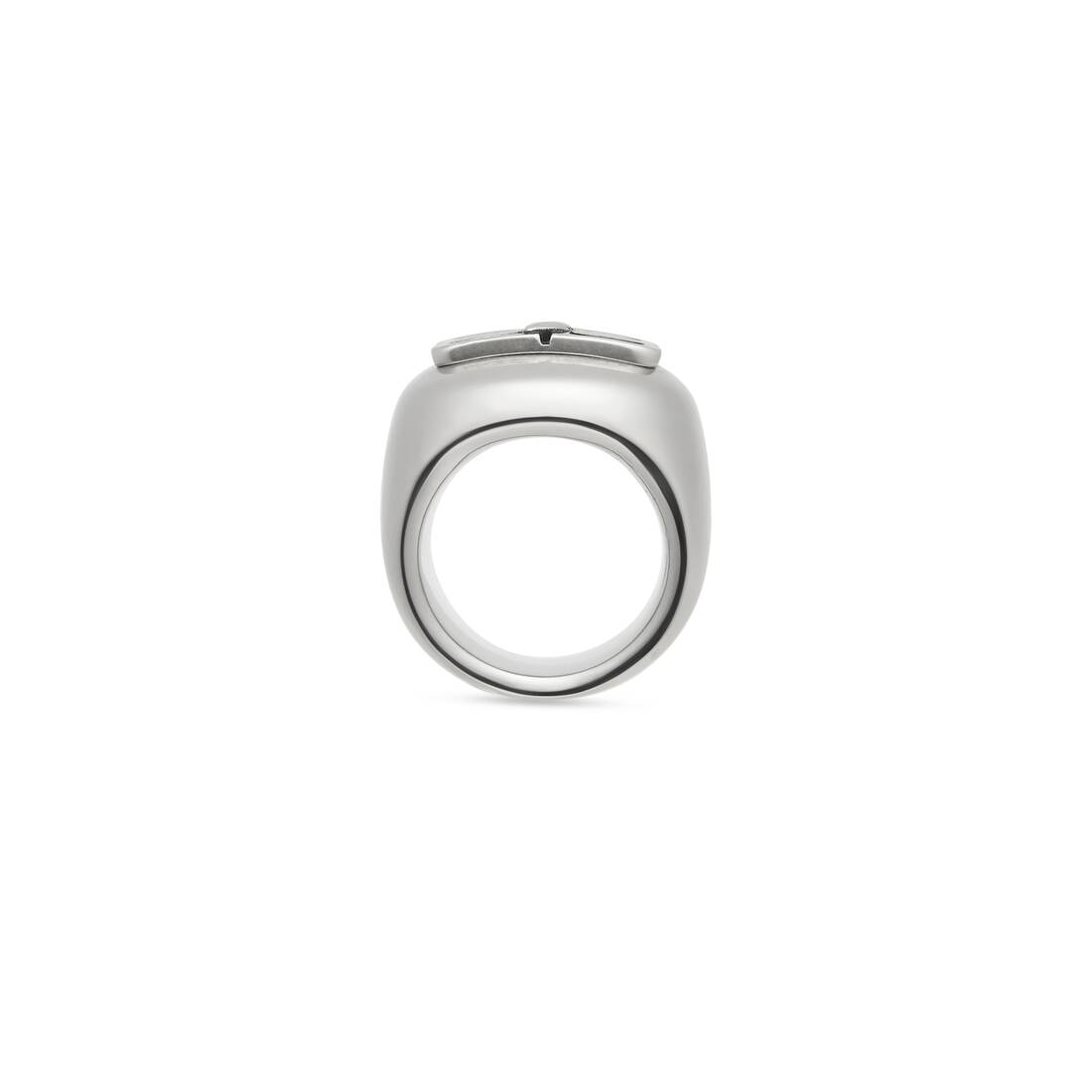 køber tendens Shuraba Bb Icon Signet Ring in Antique Silver | Balenciaga US