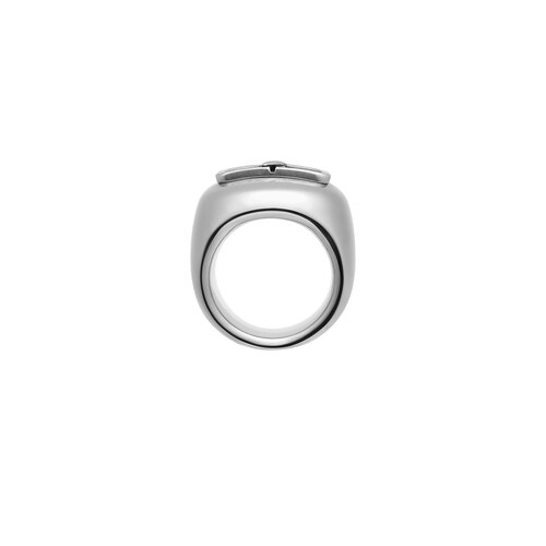 Bb Icon Signet Ring in Antique Silver | Balenciaga US