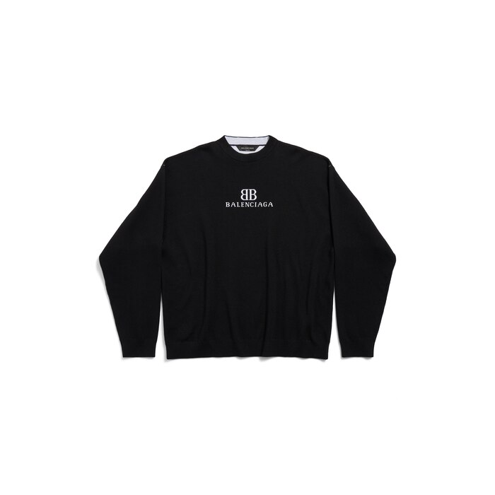 Balenciaga black crew neck best sale