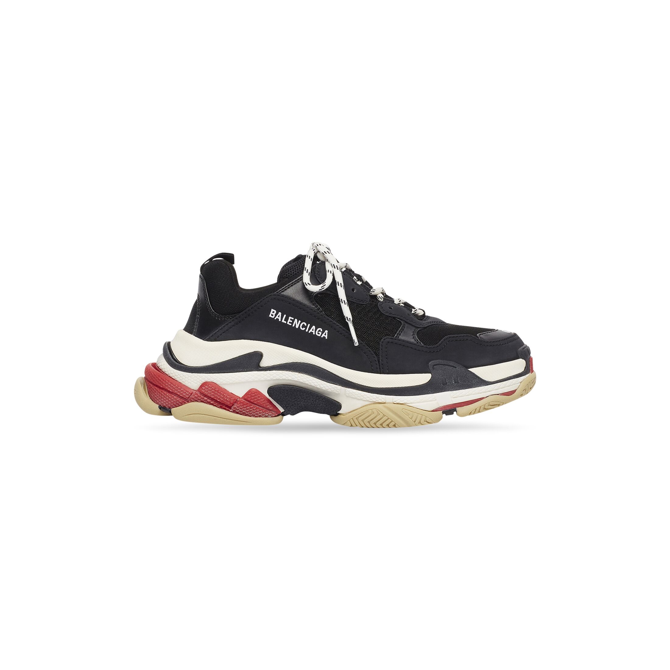 Balenciaga Triple S Sneaker - Black - - 46 - Polyester, Calfskin, Lambskin