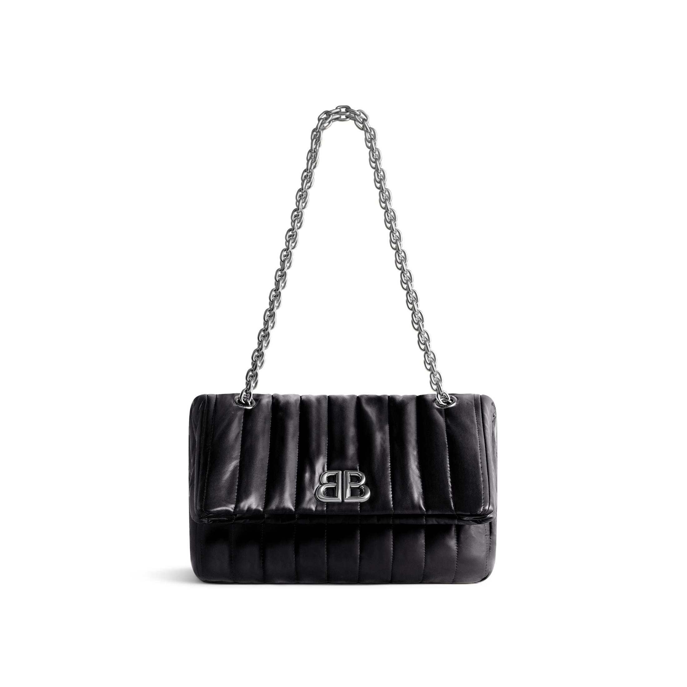 Balenciaga Monaco Small Chain Bag Quilted - Black - Woman - Calfskin