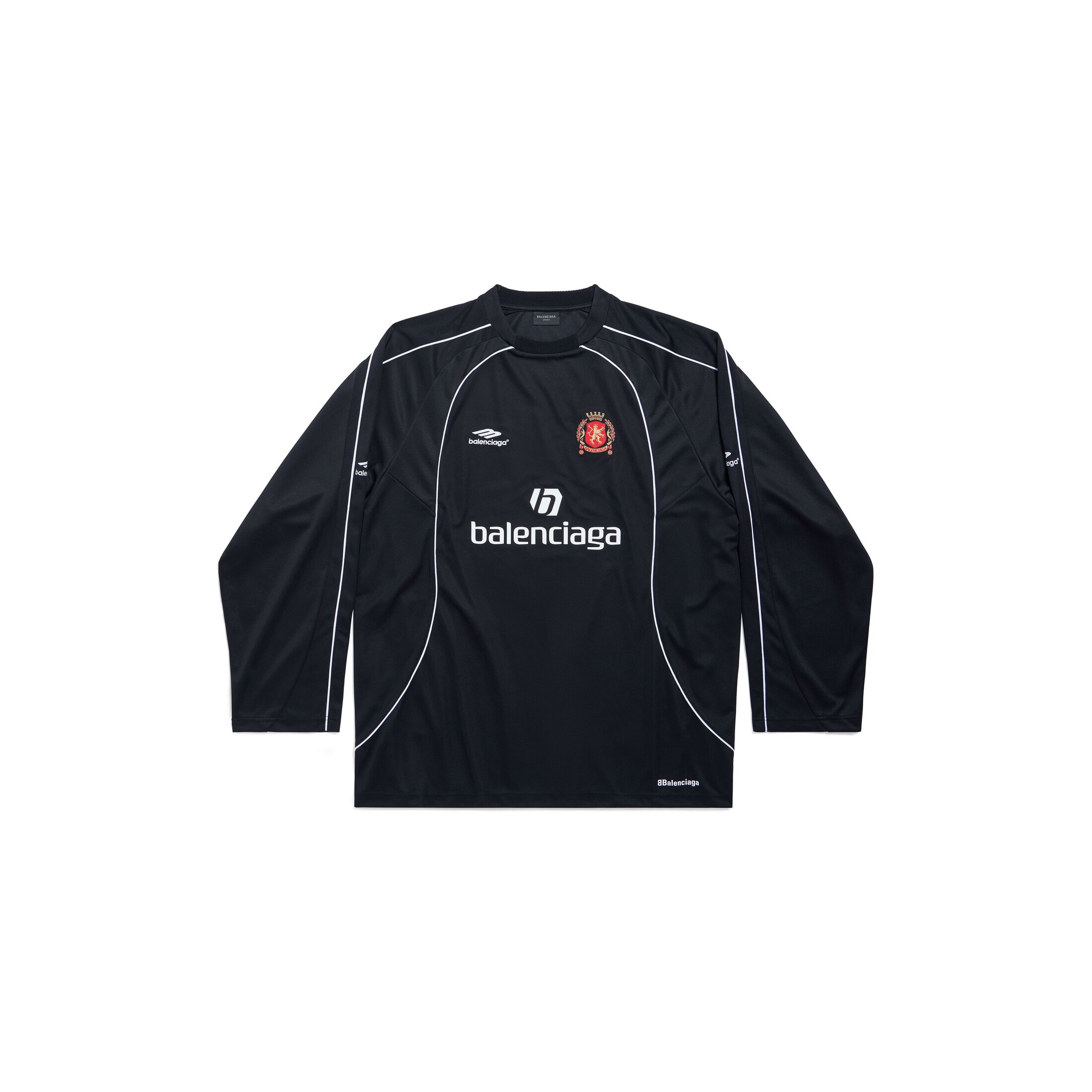 Balenciaga Paris Soccer Long Sleeve T-Shirt Oversized - Black - Men's - - Polyester