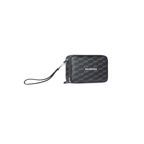 signature pouch with handle bb monogram coated canvas 