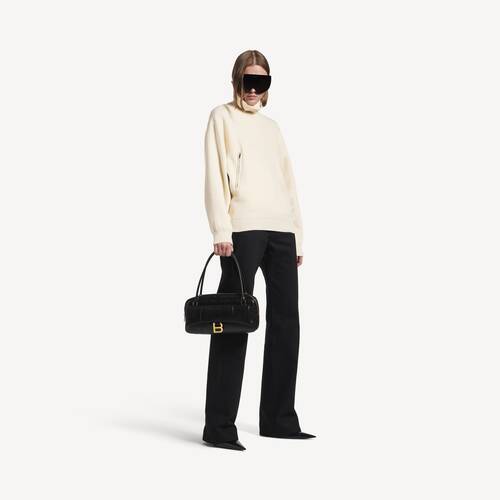 back-to-front高领针织衫