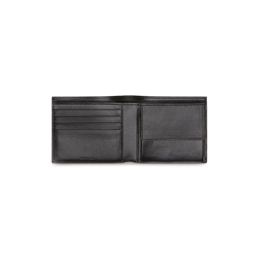 Men's Essential Square Folded Coin Wallet in Black