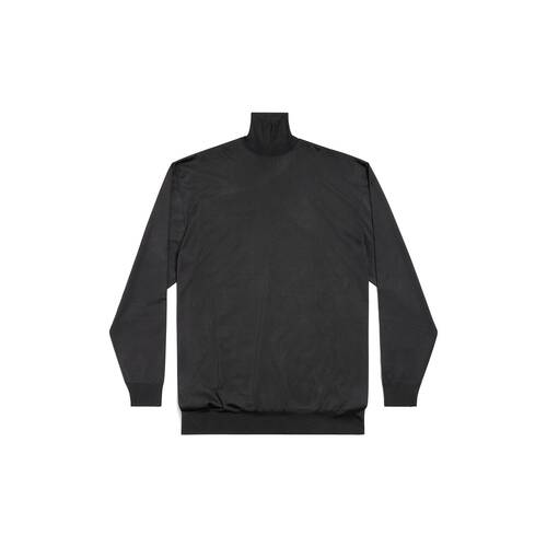 Men's Bb Balenciaga Oversized Turtleneck Sweater in Black | Balenciaga US