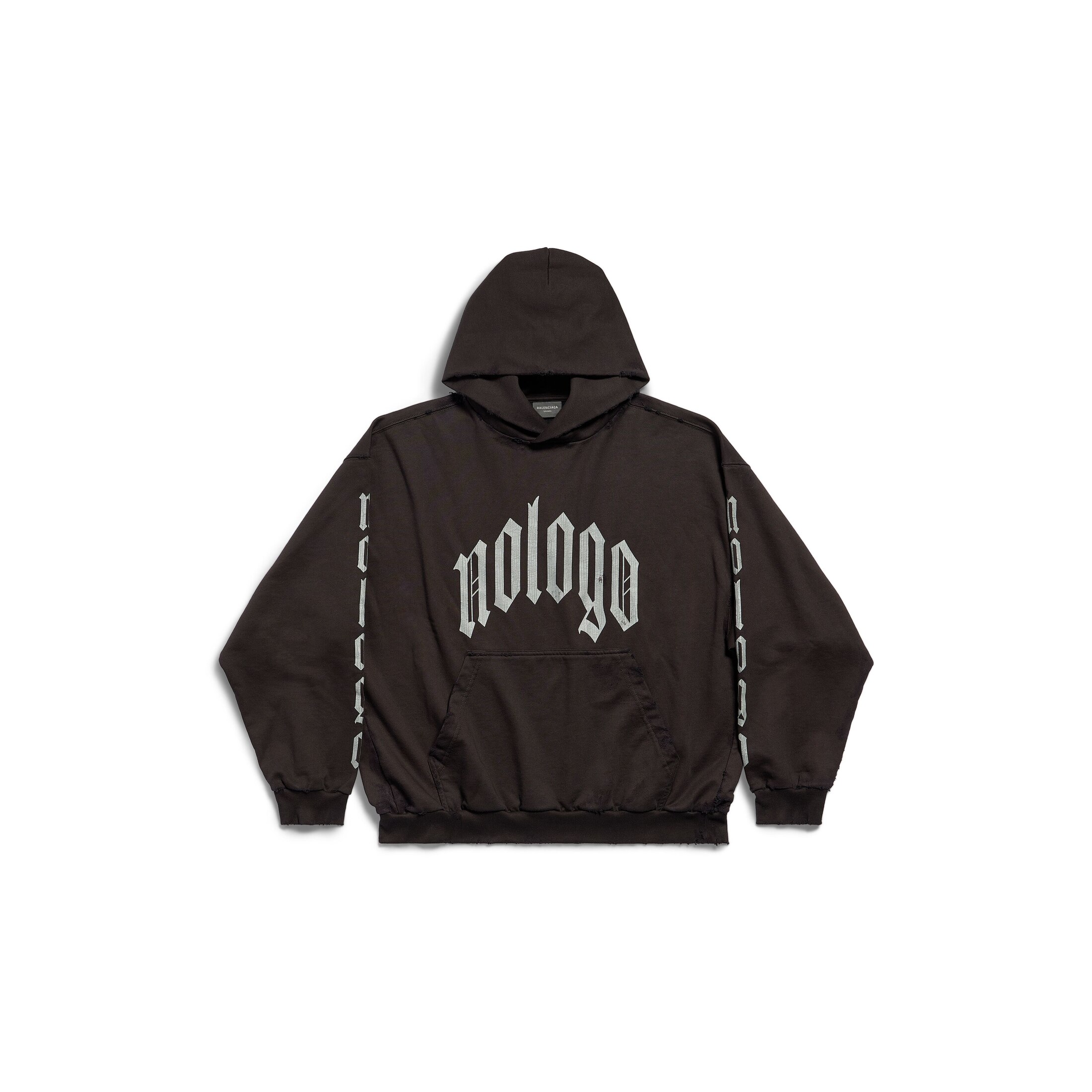 Balenciaga Nologo Hoodie Medium Fit - Black - Unisex - S - Cotton