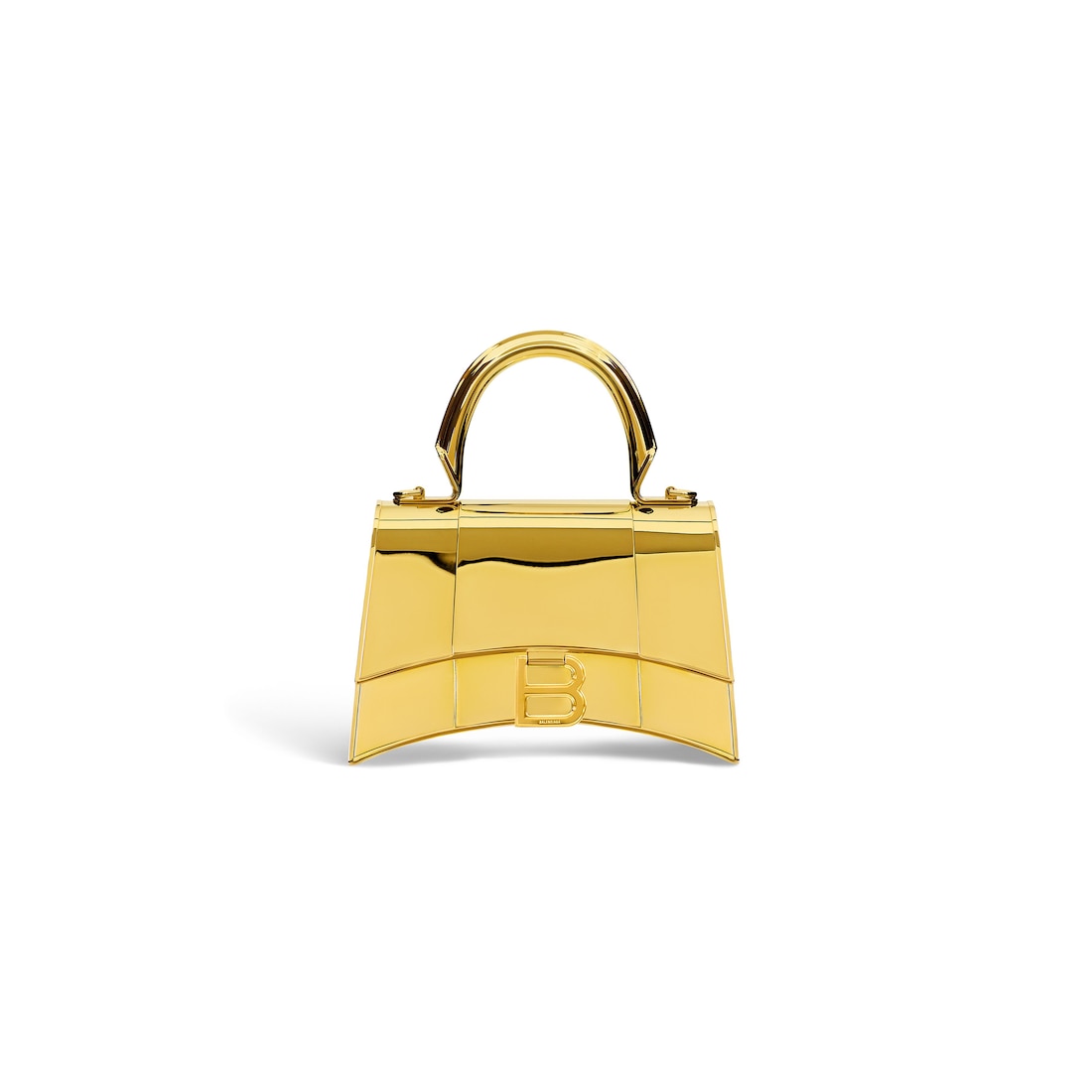 Balenciaga Yellow Smooth Leather Hourglass Xs Top Handle Bag