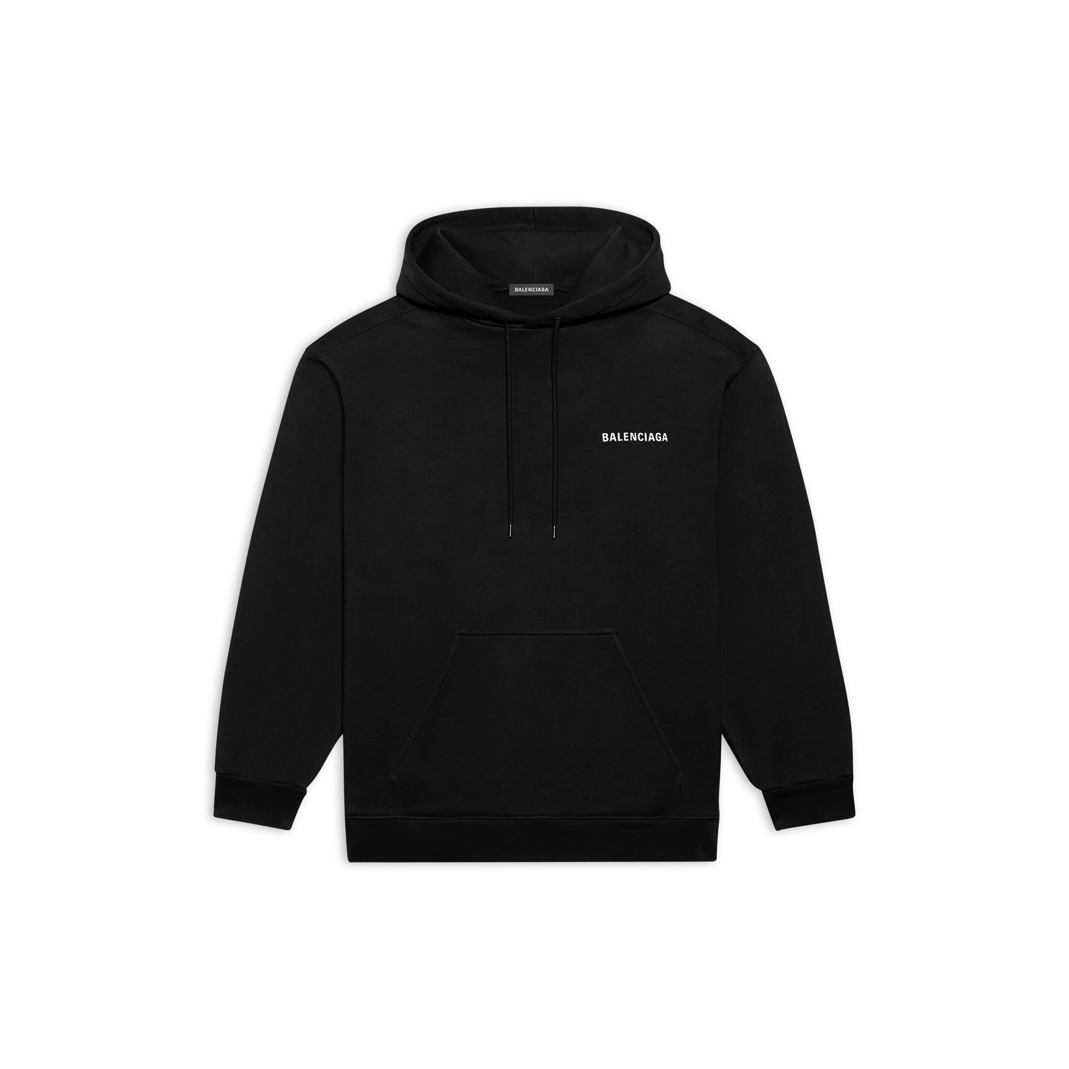 Balenciaga Back Hoodie Regular Fit - Black - Unisex - S - Cotton