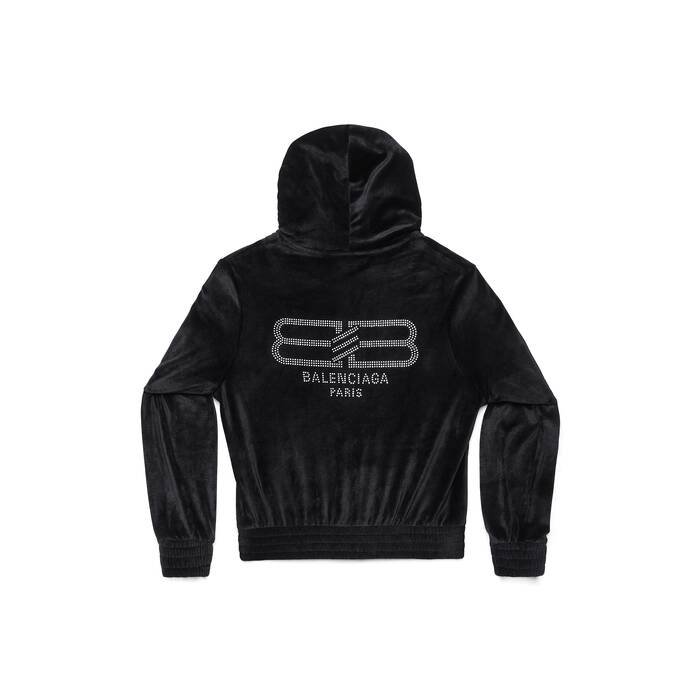 bb paris strass zip-up hoodie fitted