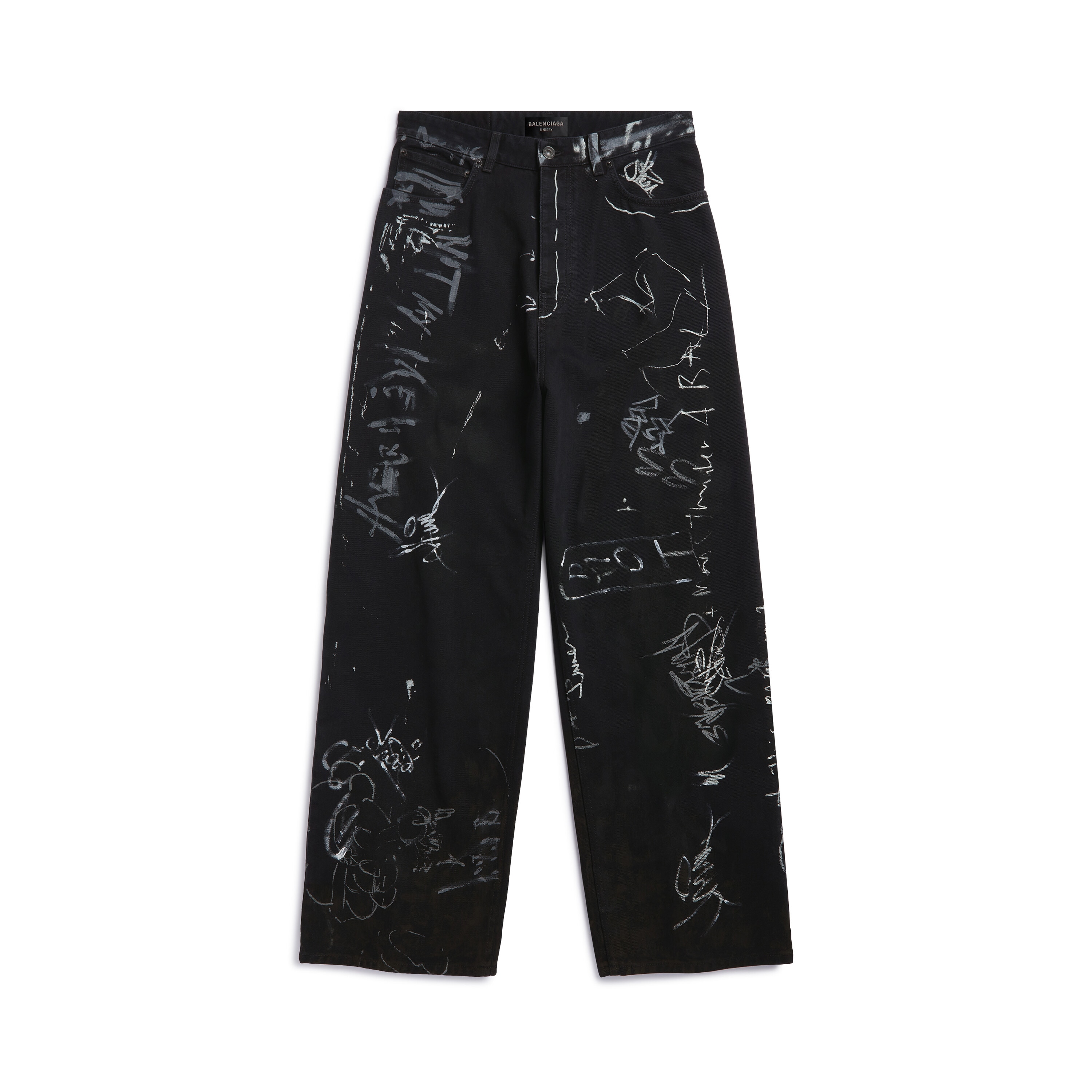 BALENCIAGA BAGGY PANTS PEACH PITCH BLACKwidedenim