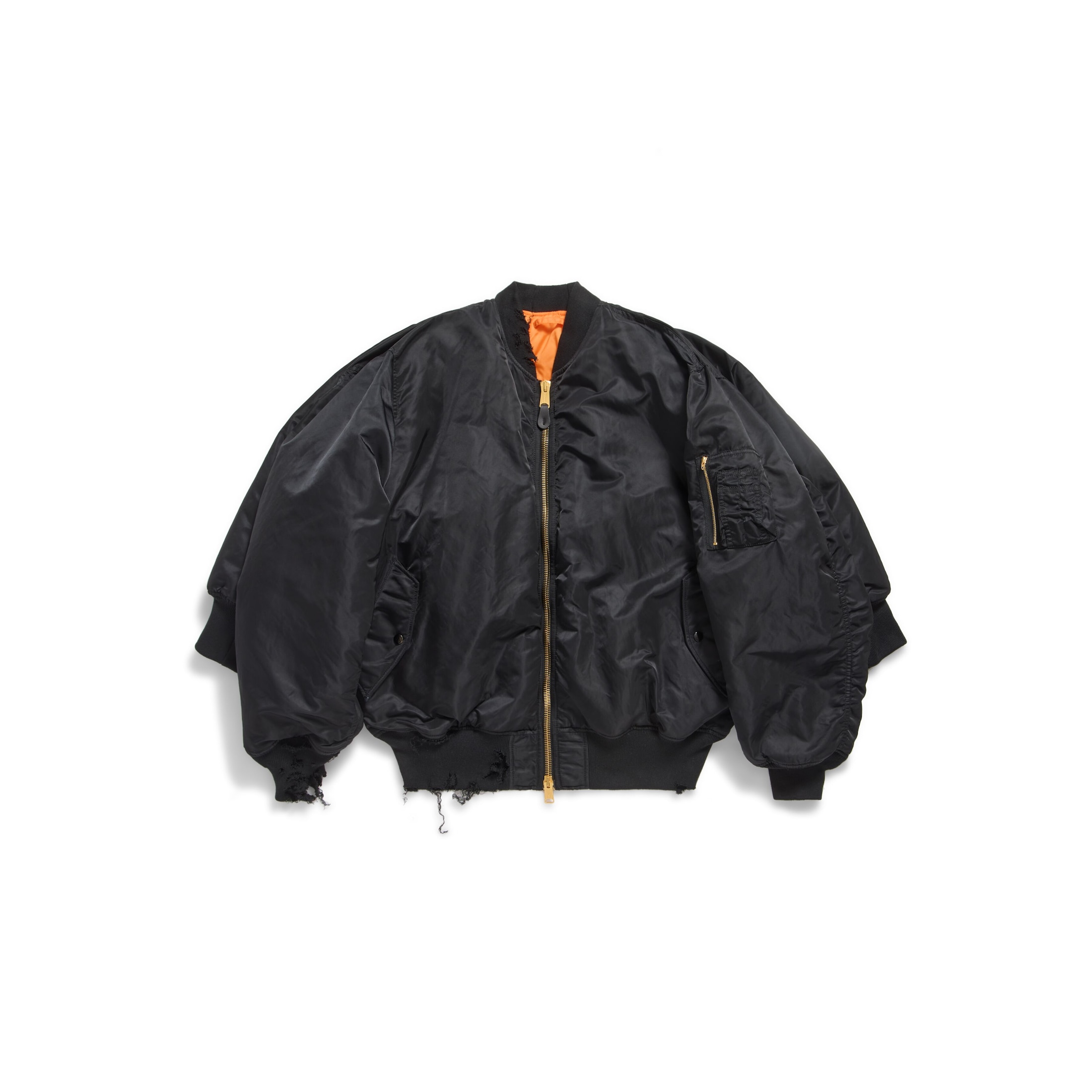 Balenciaga Double Sleeve Bomber - Black - Unisex - M - Polyamide