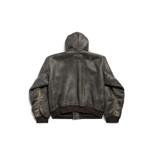 hoodie羊皮大号版型拉链连帽卫衣