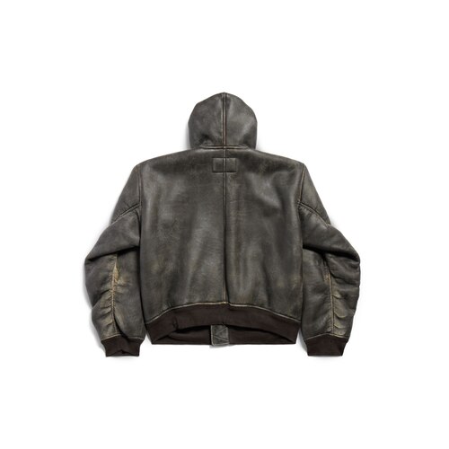 shearling zip-up hoodie large fit