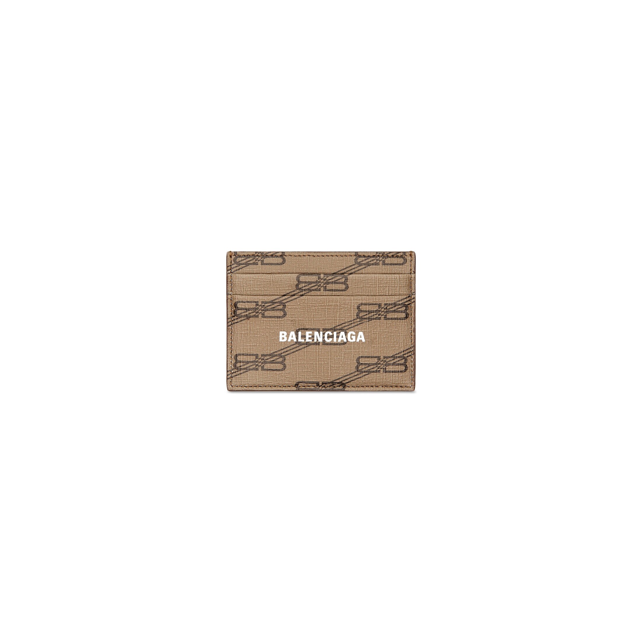 Balenciaga Signature Card Holder BB Monogram Coated Canvas - Beige - Man - Polyurethane, Polyester, Cotton