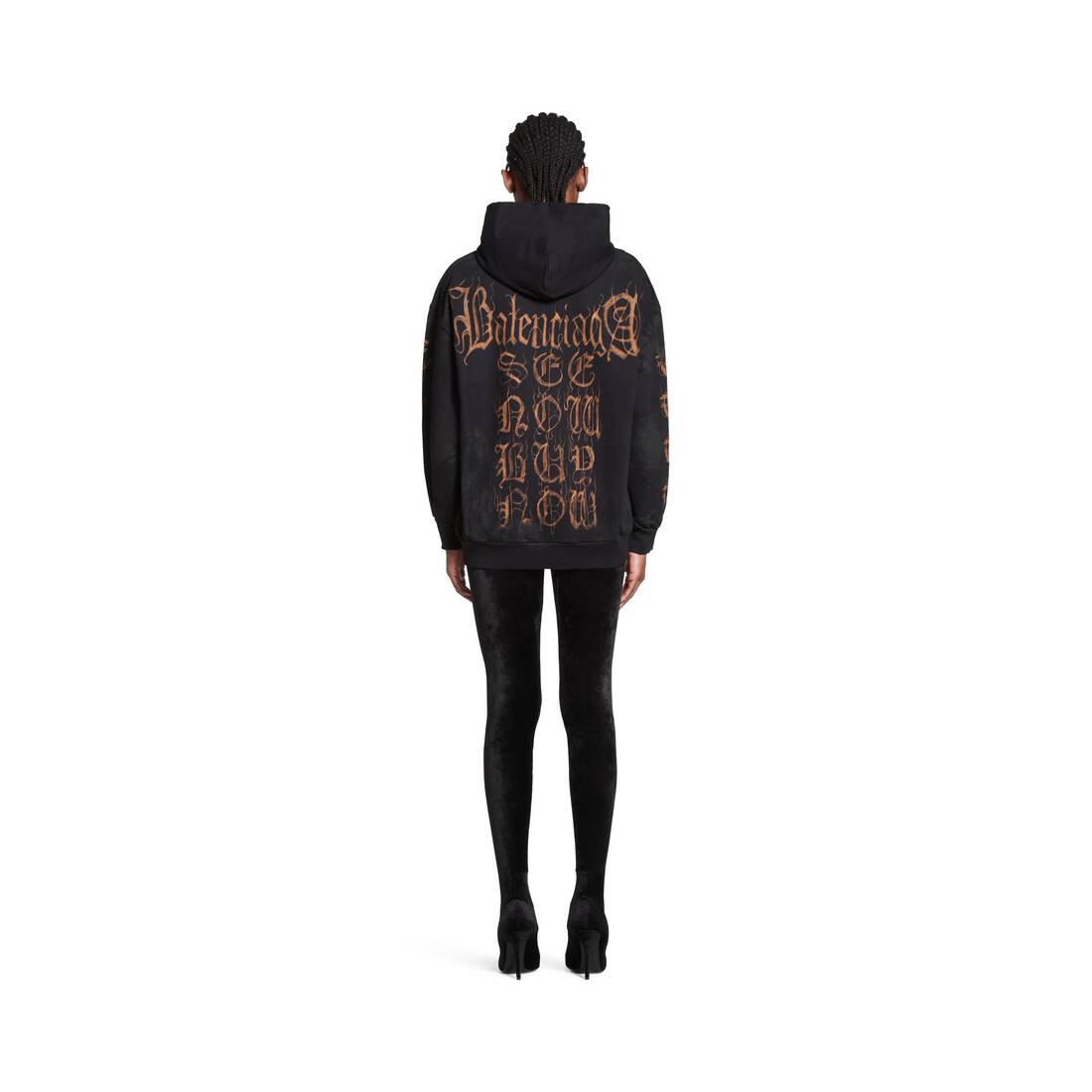 Heavy Metal Zip-up Hoodie Small Fit in Black Faded | Balenciaga GB