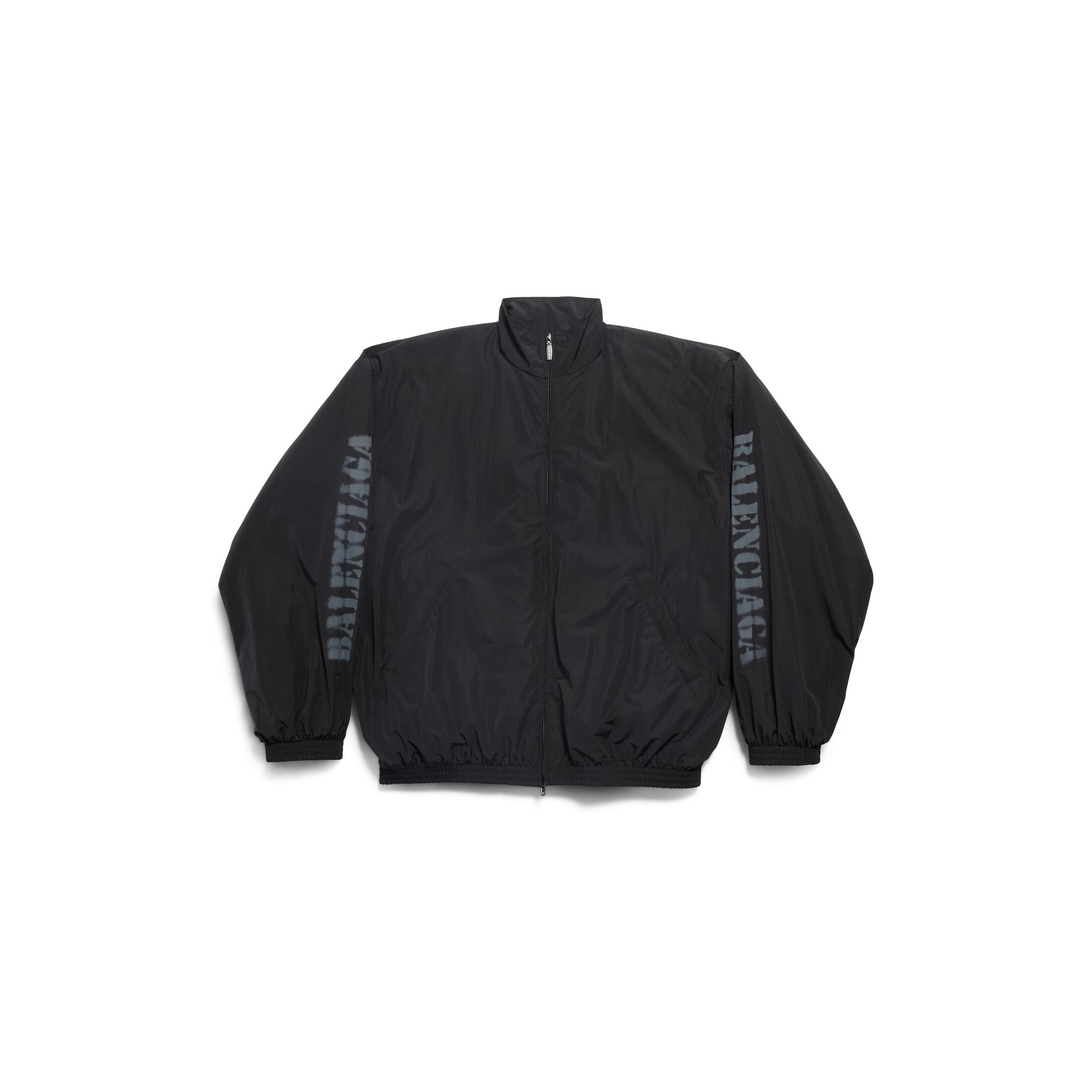 Balenciaga Stencil Type Tracksuit Jacket - Black - Men's - - Cotton & Polyamide