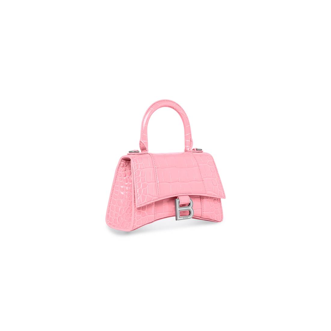 Hourglass leather handbag Balenciaga Pink in Leather  23825074