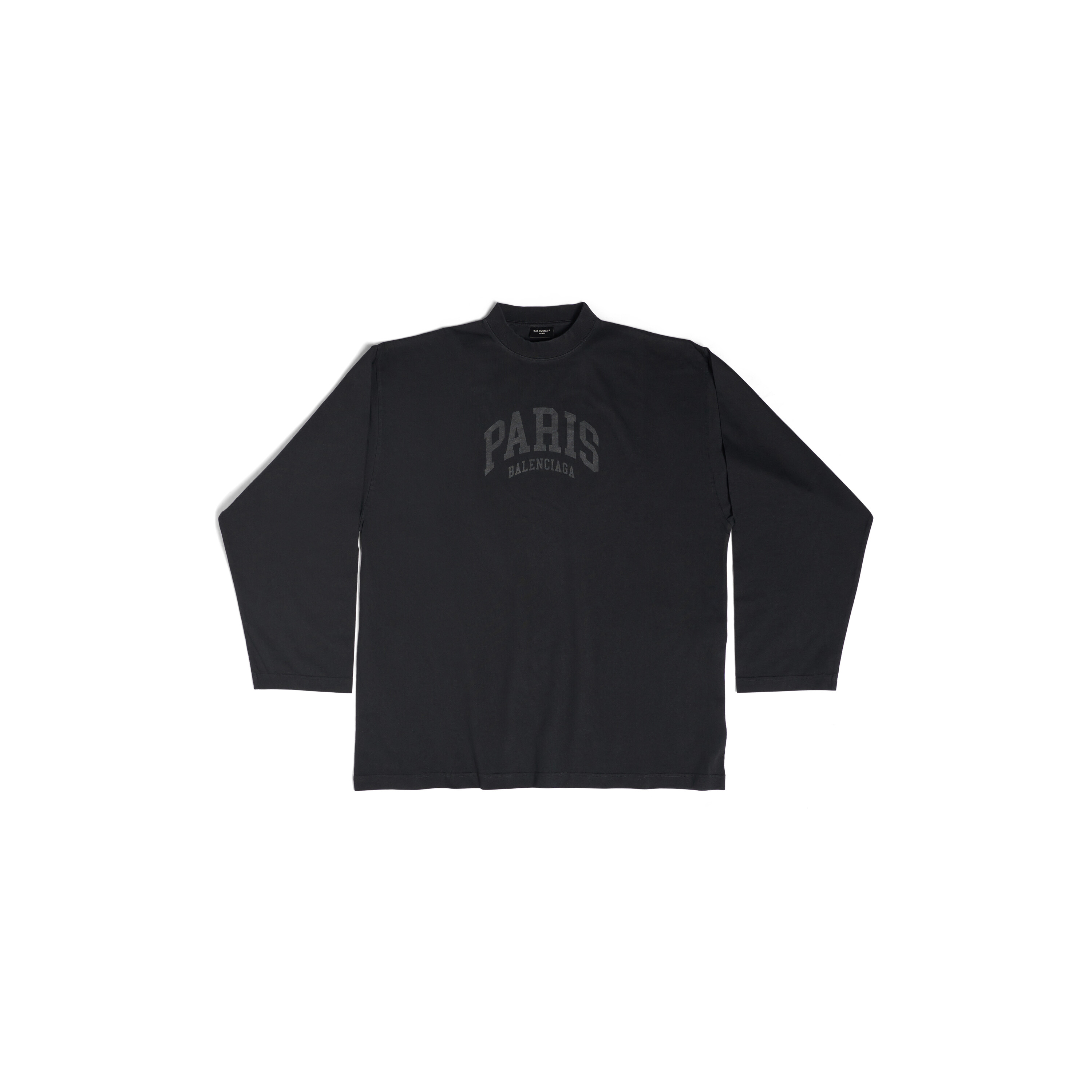 Men's Cities Paris Long T-shirt Oversized in Black Balenciaga US