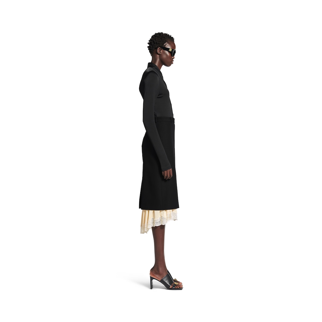 Women's Lingerie Tailored Skirt in Black | Balenciaga US