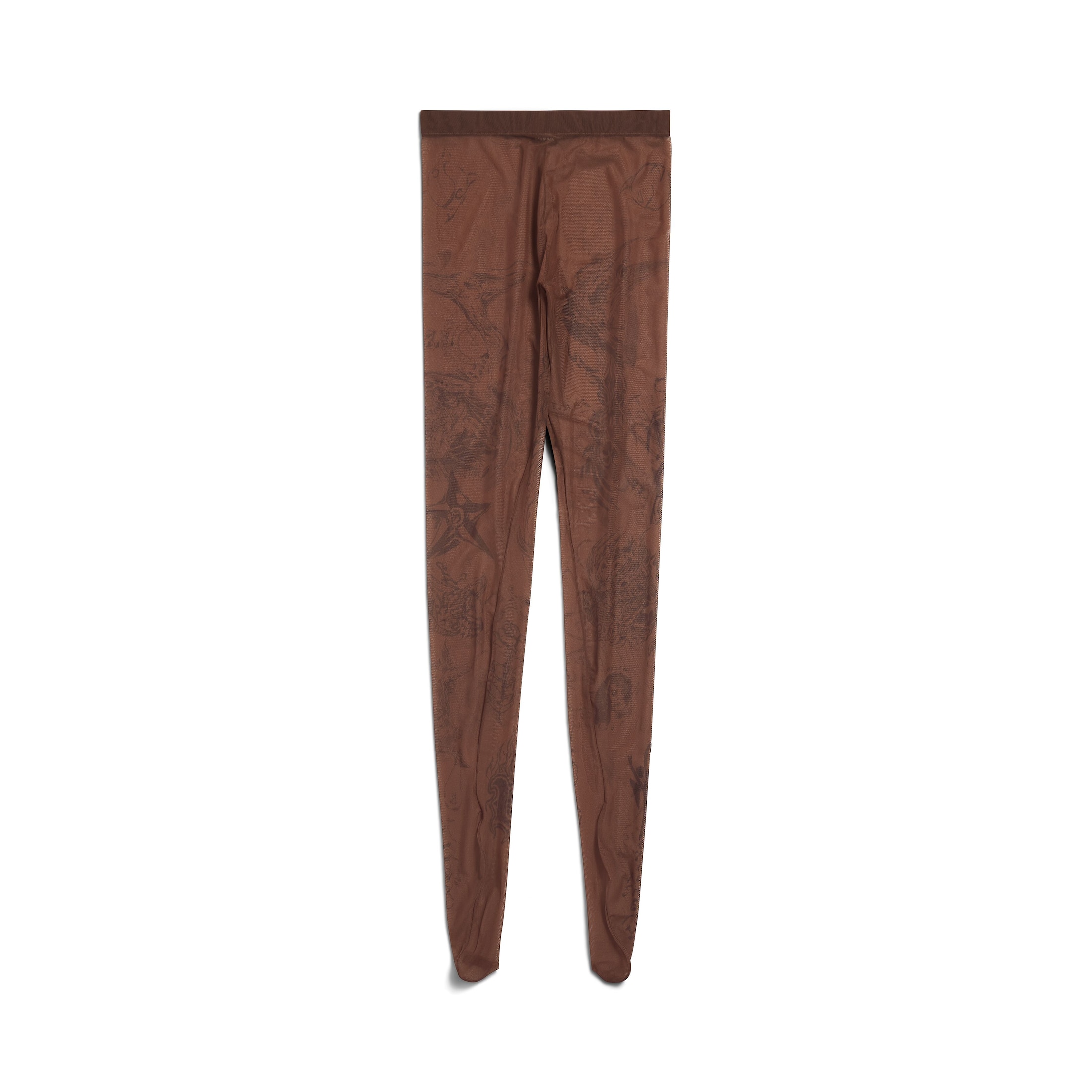 Balenciaga Tat Tights - Brown - Woman - M - Polyamide & Elastane