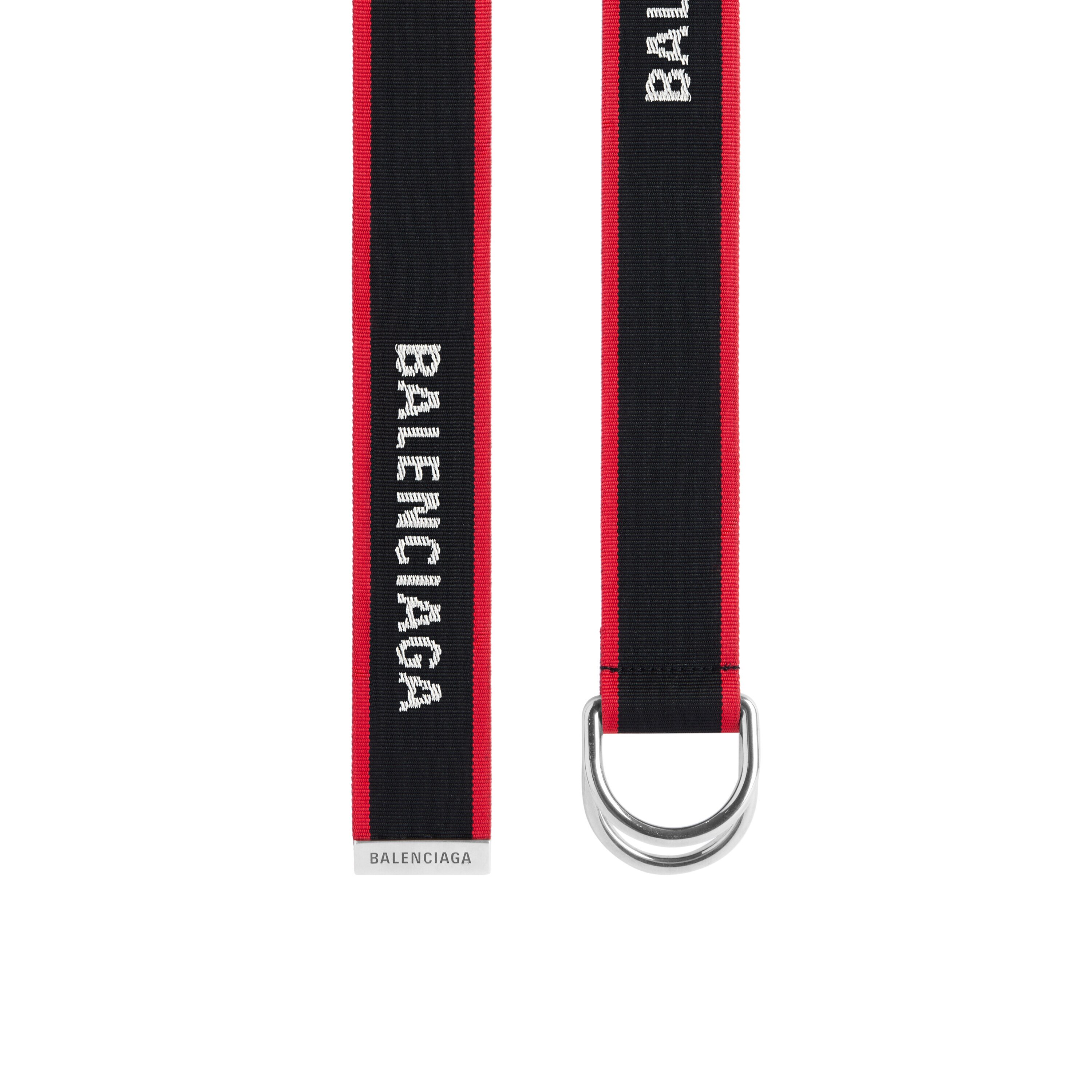 Men's D Ring Belt in Black/red