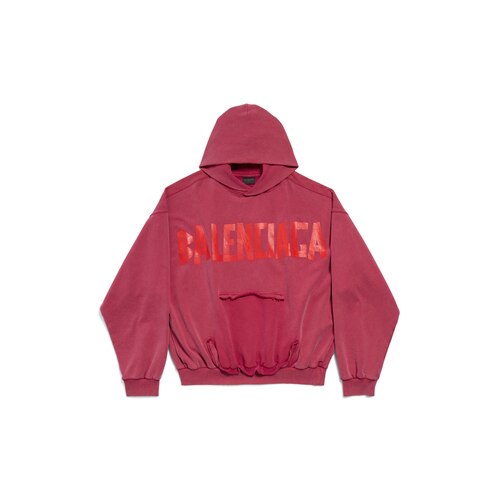 tape type ripped pocket hoodie