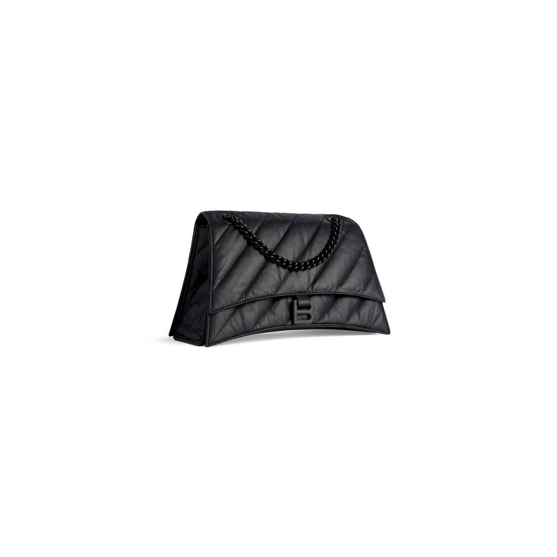 Balenciaga Women's Crush Medium Chain Bag Quilted Shoulder Bag - Black