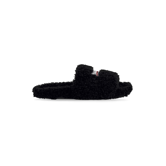 furry slide sandal