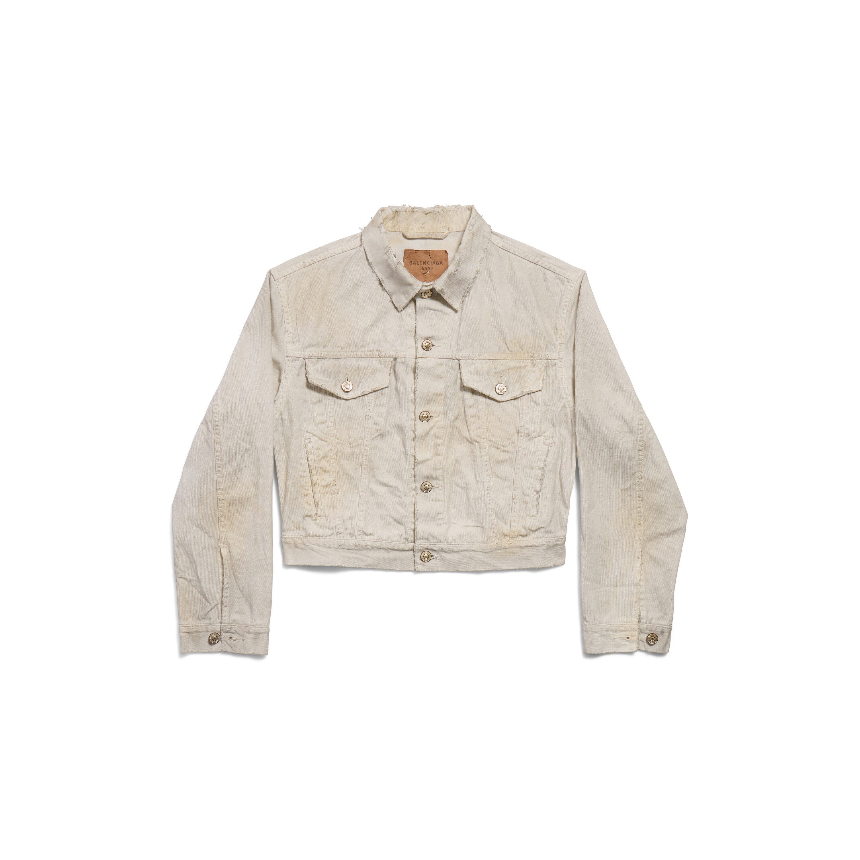 ジャケット・アウター BALENCIAGA Denim Jacket Balenciaga Logo-Print Denim Jacket In Blue - 40% Off